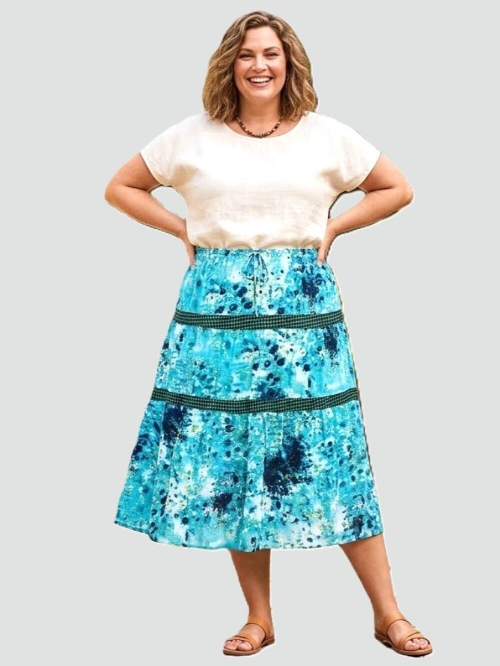 SAG HARBOR Pull-On Skirt. Plus Size 24W